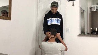 Straight As Soon As My Friend Opened The Front Door I Sucked Him