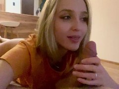 I delight my boyfriend with a blowjob shoot myself on camera and get excited