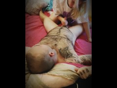 Waking up my stepbrother with blowjob and swallow