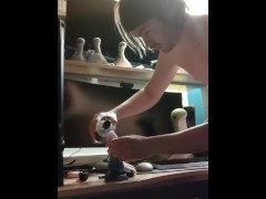 Getting fucked by a dragon dildo