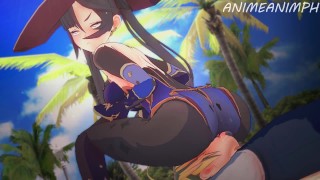Cowgirl Anime Hentai 3D Compilation Spending A Day With Mona's Thighs From Genshin Impact Until Creampie