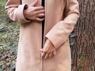 Girl Masturbating In The Forest Near Her Office