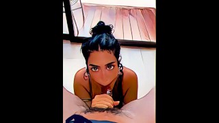 Whore In Front Of Everyone An Animation Girl Gives A Blowjob In A Hotel Room