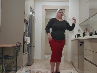 My Stepmother Wears A Skirt For Me And Shows Me Her Big Butt