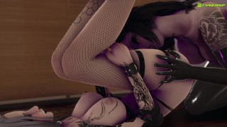 Fishnet Futa X Female 3D Animation Of A Goth Slut Getting Futa Cock In Her Pussy