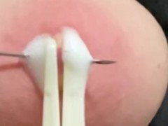 Bdsm painful breast tit torture nipple piercing needleplay