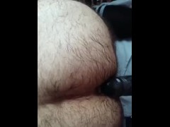 Submissive Spanish male pegging hairy ass