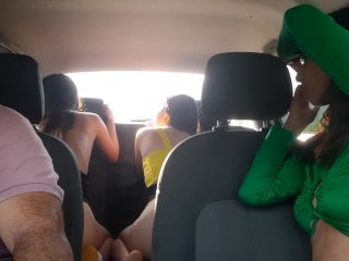 The Uber Driver Gets Horny When He Sees My Friends Without Clothes Masturbating