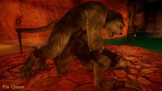 Gay Wild Life A Wolf And A Gray Tiger Found A Secluded Spot In A Cave To Have Sex