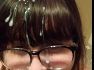 Dd Blowjob Leads To Daddy's Cum On Sadie's Hair Bangs