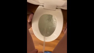 Piss Standing Up A Girl Makes A Huge Mess Pissing In The Toilet