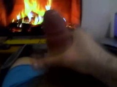 Jerking off by a calming fireplace INSTEAD OF vacuuming HAPPY NEW YEAR!