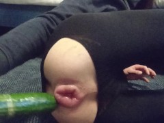 My Pumped asshole taking a huge cucumber!