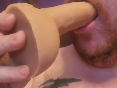 Practicing sucking on a big dick