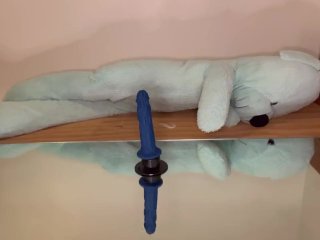 Showing Off Sneakers While Riding A Dildo