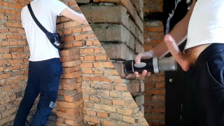 Masturbation In An Abandoned Building A Dominant Male Pisses And Fucks An Imaginary Whore