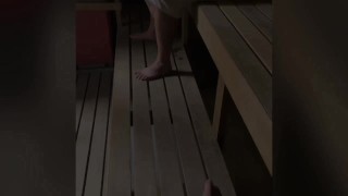Sauna In The Sauna I'm Showing My Cock To Someone