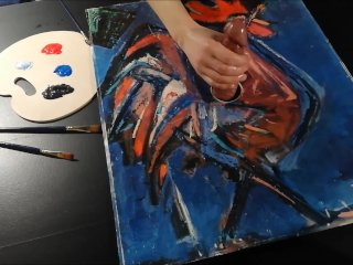 Cock Milking Painting With A Cum And Colors