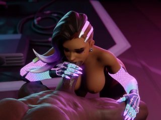 [Blacked] Cyber Sombra Blowjob Fucked in_the Mouth [Grand Cupido]( Overwatch)