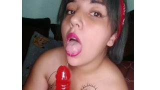 Busty Argentina Is Being Pursued By A Large Dildo
