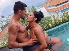 Fucked in outdoor Jacuzzi in Brasil - Shh!! watch out for the neighbors - Mariana Martix