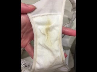 Showing Off My Dirty, Worn Panties That I'M About To Wash. Menstruation And Urine