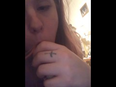 Jasmine & her boyfriend sucking bananas that you wish was your dick