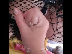 Crossdresser sissy doll gets her prolapsed ass fingered and handjob