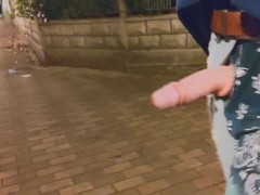 Dick out in the street risky public