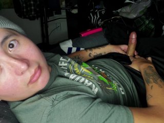 Latino Guy Cums On Shirt