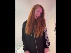 Busty teen stripping surprise