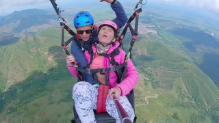Stranger SQUIRTING While PARAGLIDING At 2200 Meters Above Sea Level 7000 Feet