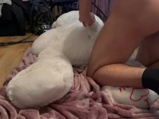 White teddy bear FUCKING HARD TILL CUM | Plush
