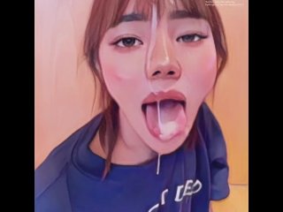 Cute Asian Teen Blowjob Gets Crazy Facial - Anime Remake