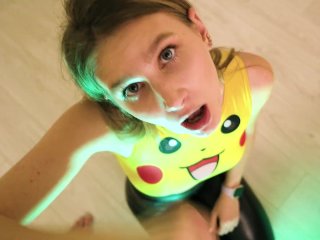CUM_ON HER BREAST AND PIKACHUS. SHE_SUCK THE BEST
