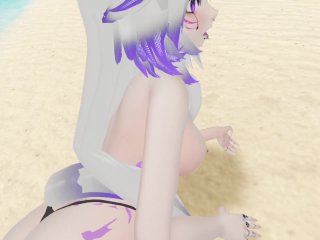 You Have Fun with a CatBoifu on a PublicBeach