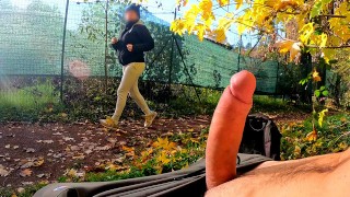 DICKFLASH In The PARK A Slutty Milf Can't Stop Himself From Giving Me A Hard Titty Fuck
