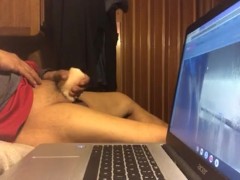 Watching pussy dripping in cum gave me a hard on