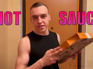 Pizza Delivery Guy Makes You Eat His Cum