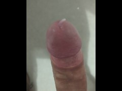 Morning stroking ends in ruined orgasm - lots of cum!!!