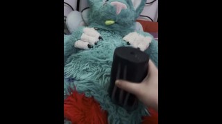 Aeko playes with Bad Dragon Muzzle