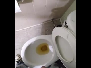 Hot yellow stream from my cock