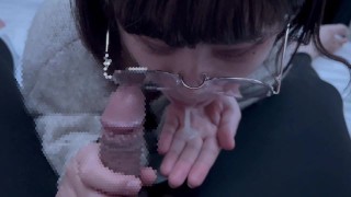 Glasses Blowjob On The Inside Of The Mouth