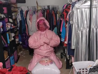 Pink Pvc Suit With Breathplay Inflatable Hump