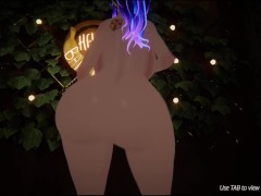 Big butt dancing to the music (butt expansion)