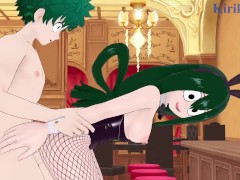 Tsuyu Asui and Izuku Midoriya have intense sex in a casino. - My Hero Academia Hentai