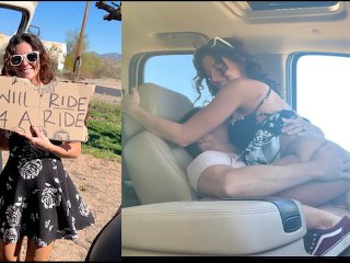Hot Hitchhiker With No Panties: Will Ride 4 A Ride