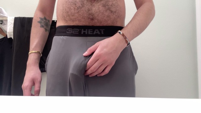Freeballing Leads To Jerking Off My Big Hairy Thick Cock Through The Fly Of My Grey Sweatpants 1001
