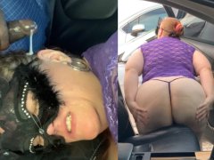 SSBBW Hot Blonde Milf Twerking Big Booty & Playing With Tits Publicly Outside (Blowjob In Car) JOI
