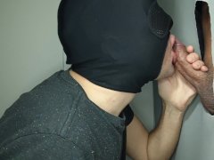 18 year old twink comes to the gloryhole to get two delicious cumshots.